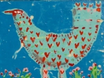 full-of-love bird Mia Tremblay encaustic painting
