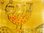 garden of love bird Mia Tremblay encaustic painting
